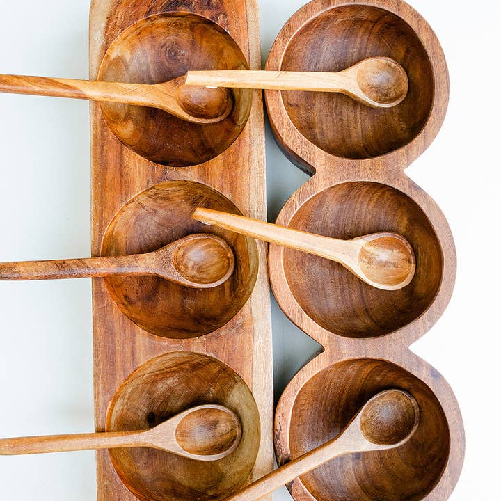 Casa Bella Vida - Wholesale Serving Utensil - Hand Carved Wooden Serving Trio0