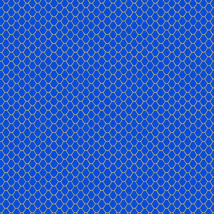 Écailles d'Océanie au mètre - Bleu/Doré Métallique pour la vente par Laurel Burch Studios