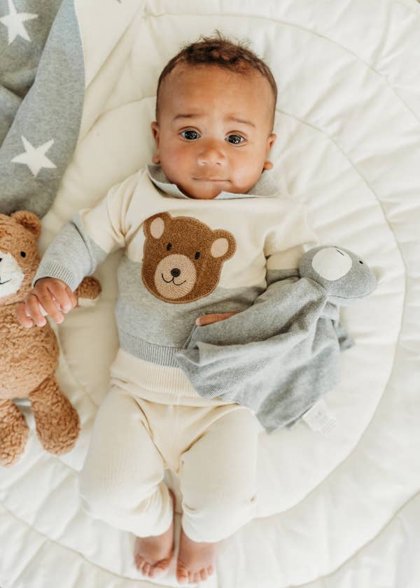 Viverano Organics - Vendita all'ingrosso Copertina doudou - Neonati - Bear - Coperta di sicurezza biologica Baby Lovey, tessuto per coccole3