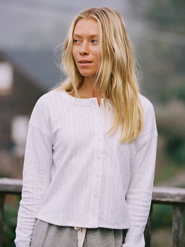 Termisk Pointelle Cardigan for engroshandel hos LA RELAXED