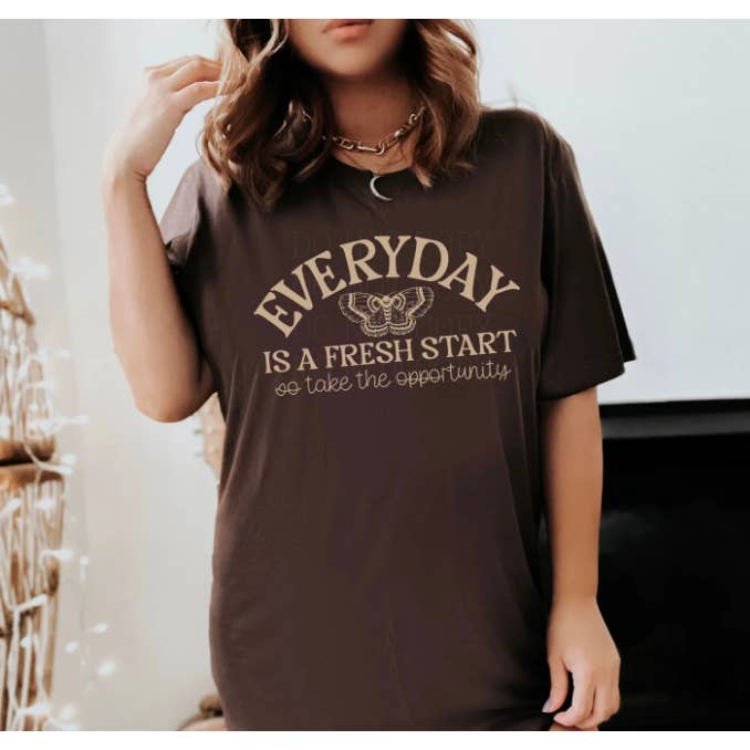 Everyday is a Fresh Start Graphic Tee for wholesale by 85th Avenue Shop