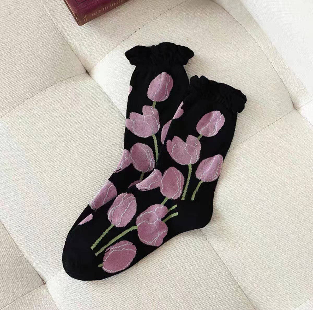 Funkyrel® Atzbranding Limited - Vente Chaussettes – femme - Rufia - Chaussettes à motif tulipe6