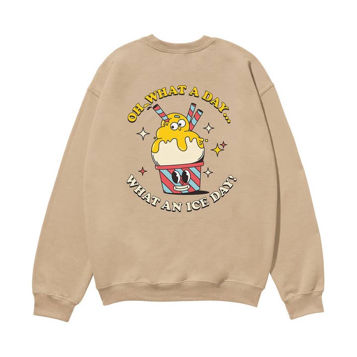 What an Ice Day Heavyweight Organic Sweatshirt Sand for wholesale by Weekend Concept