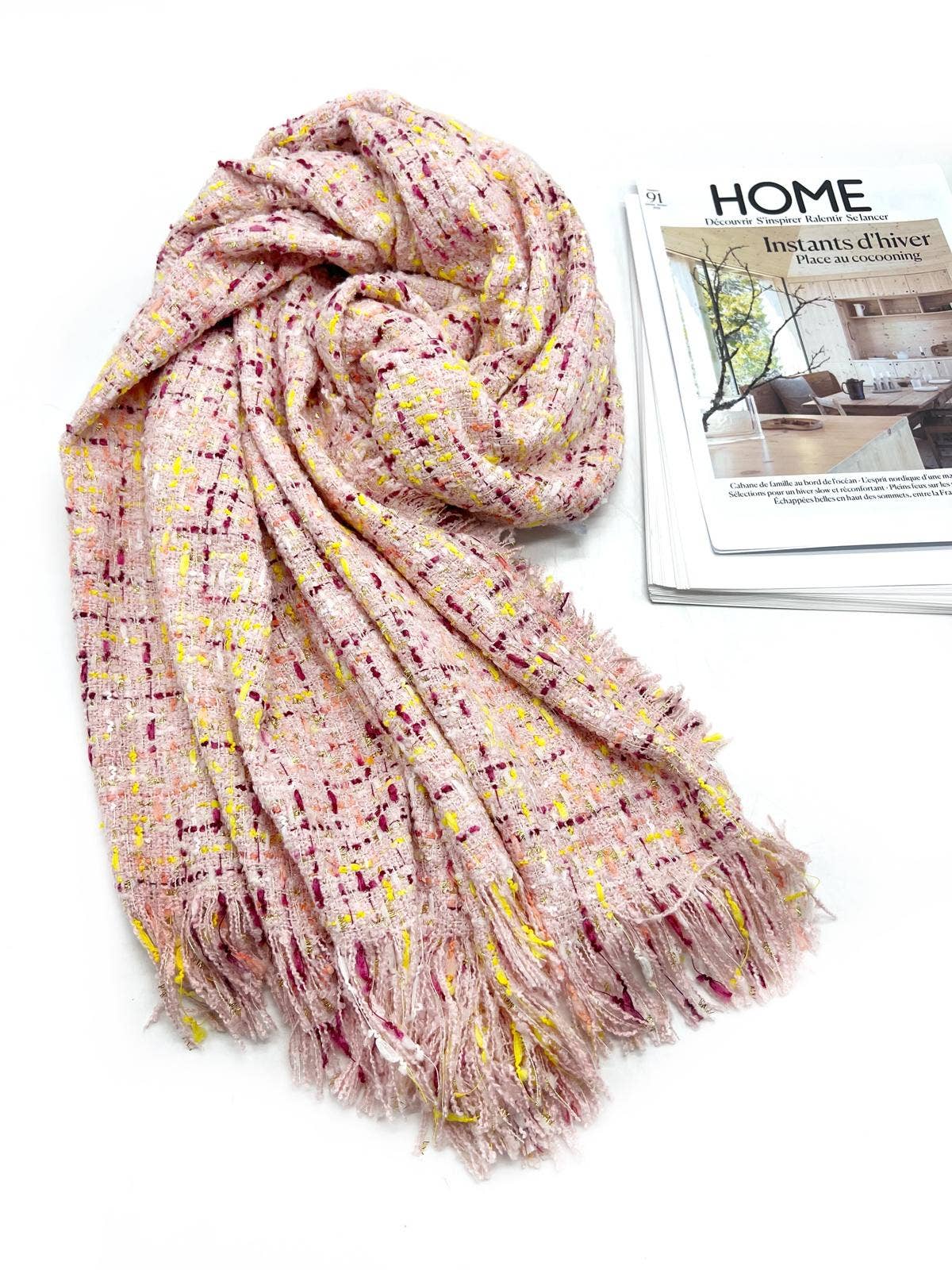 LINETA – Großhandel Schal – Damen – HH-339 Tweed-Schal mit Lurex2