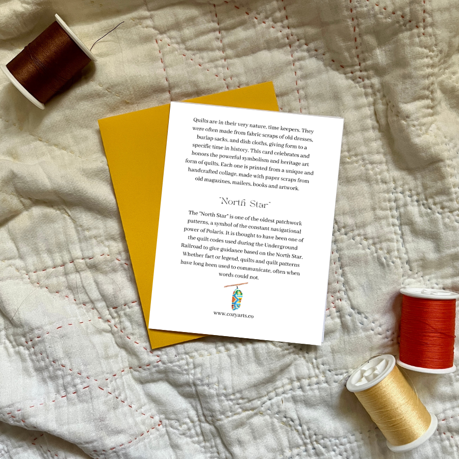 Cozy Arts - Wholesale Everyday Greeting Card - Quilt Block Greeting Card (North Star)1