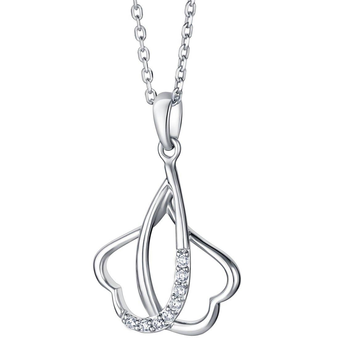 Peliani - Wholesale Pendant/Charm Necklace - Sterling Silver Linked Hearts Pendant Hypoallergenic0