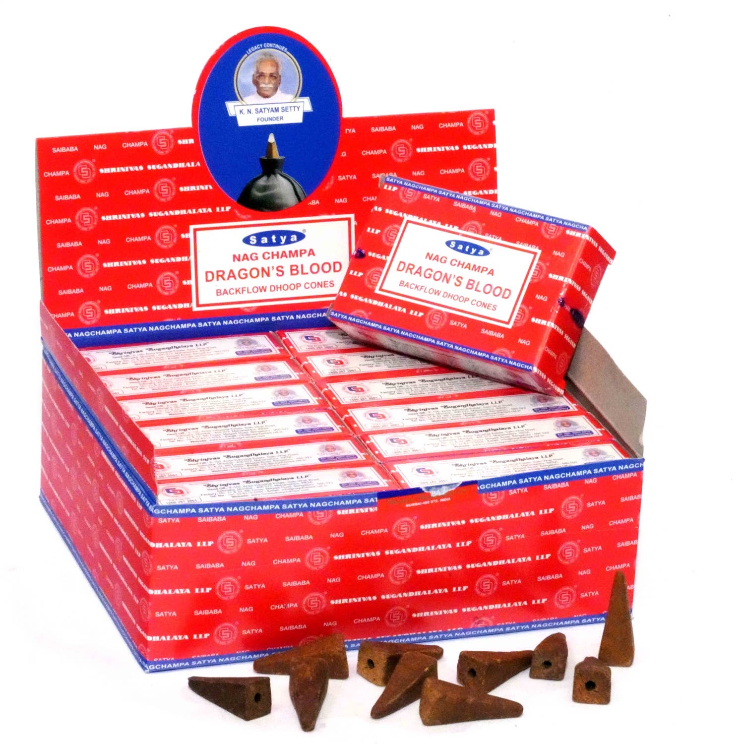 R. Expo/Song of India - Wholesale Incense - Satya Nag Champa Backflow Cones - Dragon's Blood0