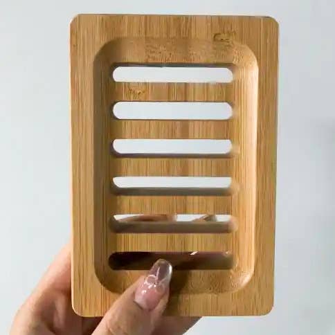 Plastic Free Natural Bamboo Soap Dish for wholesale by Smile Boutiques