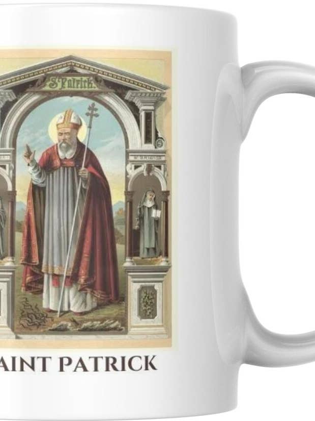 Saint Patrick Religious Catholic Prayer Ceramic Coffee Mug for wholesale by Sal Et Lux
