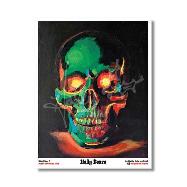 "Skull No. 5" 8x10 Print for wholesale by Holly Bones