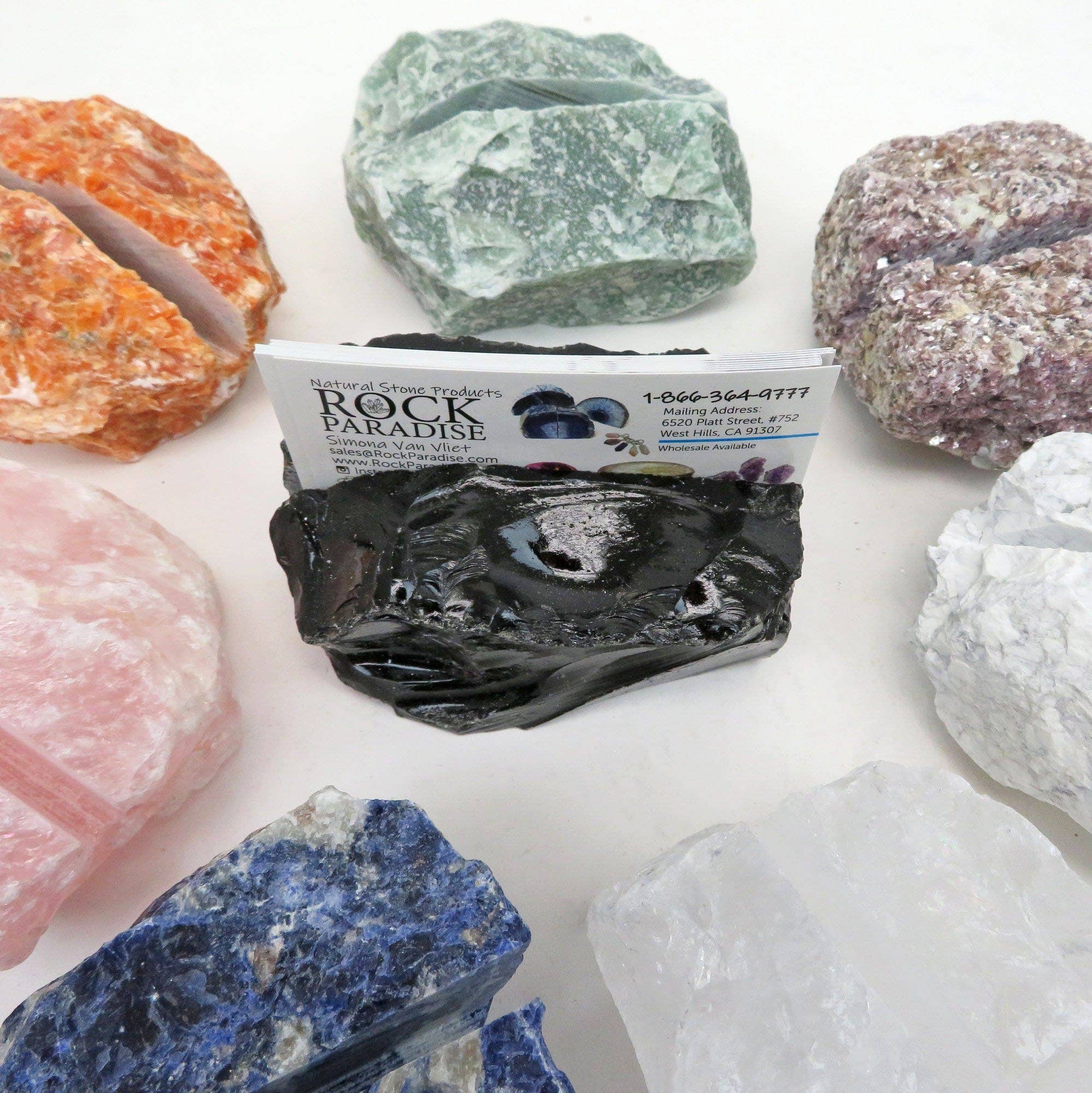 Rock Paradise - Wholesale Business Card Holder - Natural Stone Crystal Business Card Holder - Large9