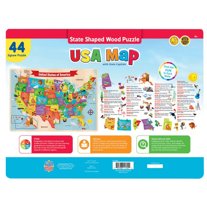 Masterpieces Puzzles - Wholesale Puzzle - Kids - USA Map - 44 Piece Wood Puzzle2