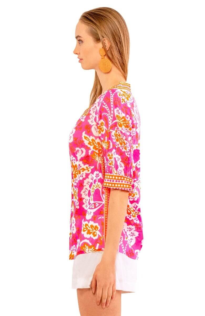 Gretchen Scott LLC - Wholesale Blouse - Women's - Let It Flow Top - Flora1