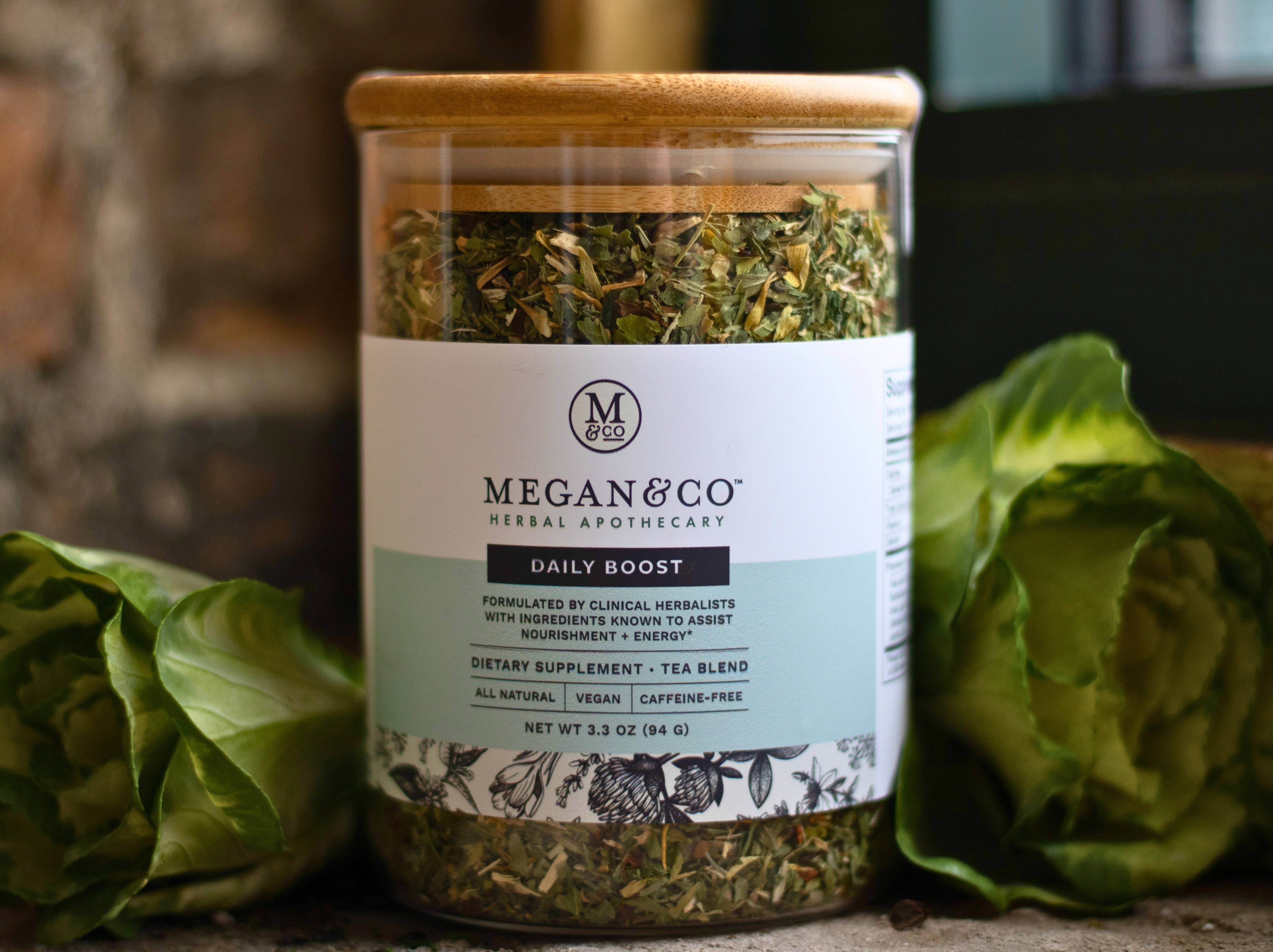 MEGAN & CO. Herbal Apothecary - Wholesale Health/Detox Tea - Daily Boost Tea Blend (94g) – Vitality + Nutrients7