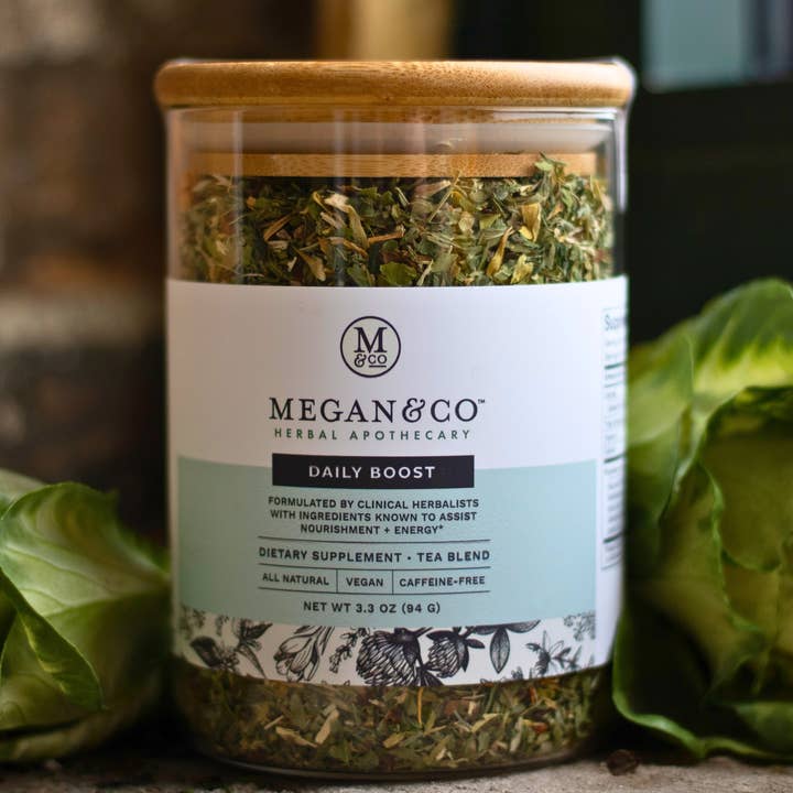 MEGAN & CO. Herbal Apothecary - Wholesale Health/Detox Tea - Daily Boost Tea Blend (94g) – Vitality + Nutrients7