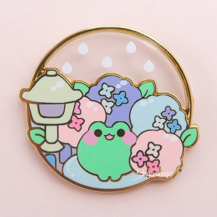 Rainy Days Frog Pin for wholesale by tokyo shojo