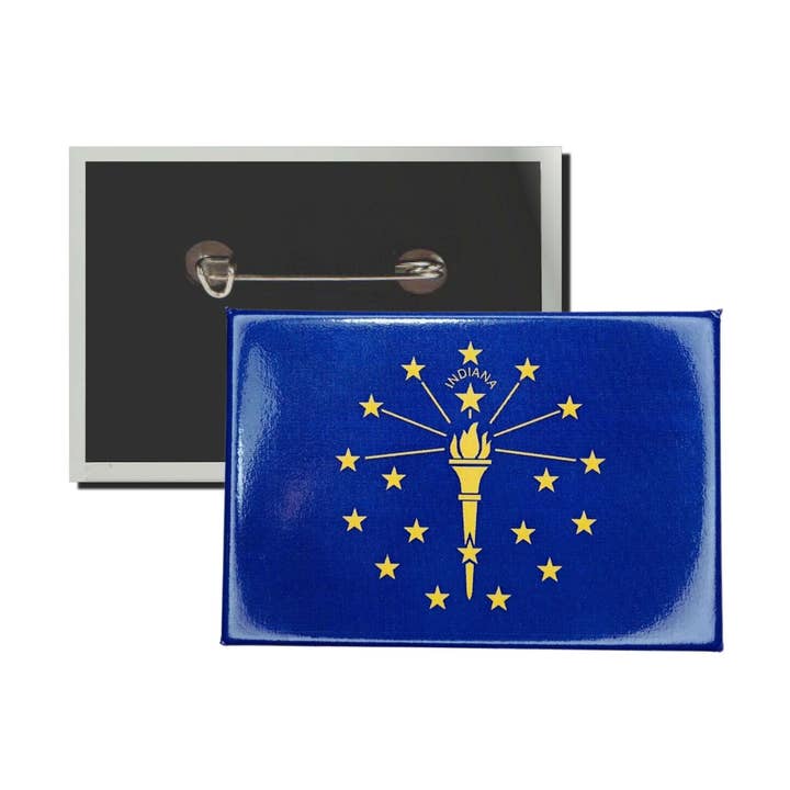 Horizontal Plate - Indiana State Flag - USA for wholesale by Astur Pins