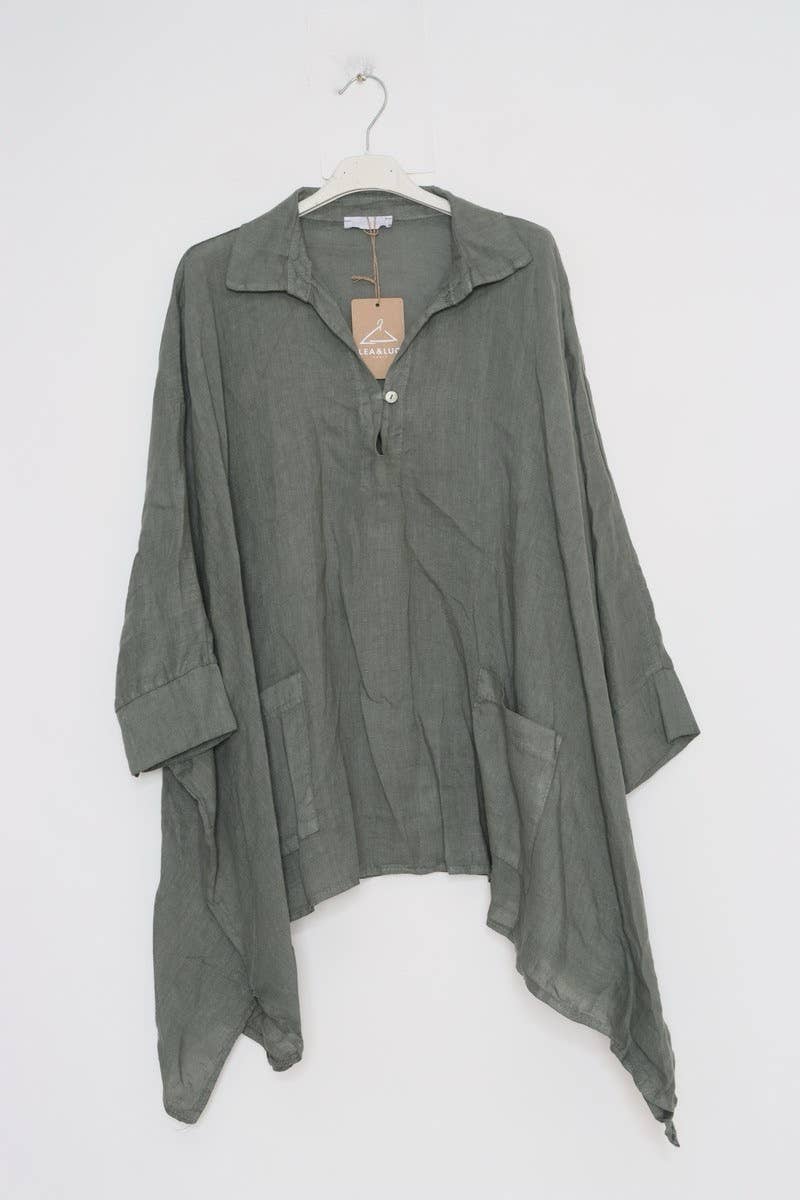 Lea & Luc - Grandes Tailles – Großhandel Tunika – Damen – Leinene Tunika in Übergröße4