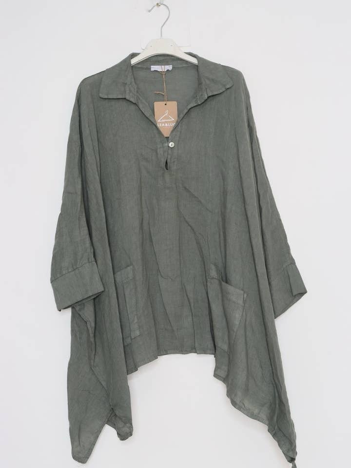 Lea & Luc - Grandes Tailles – Großhandel Tunika – Damen – Leinentunika in Übergröße SKU 116454