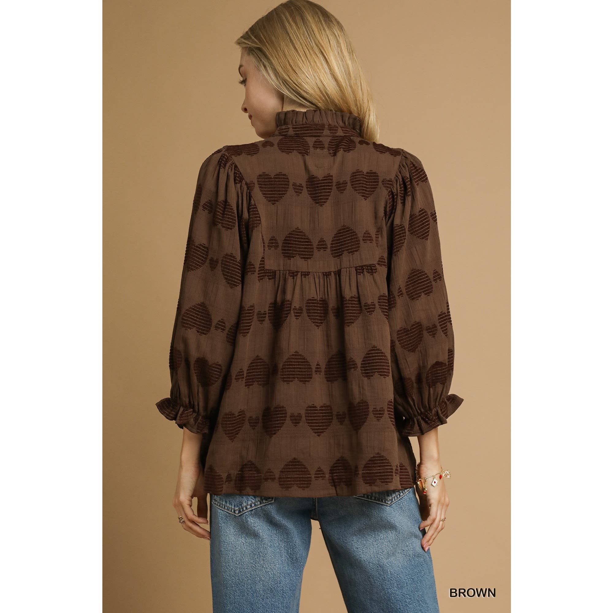 STYLE USA – Engroshandel Tunika - Dame – Hjerte Jacquard Top3