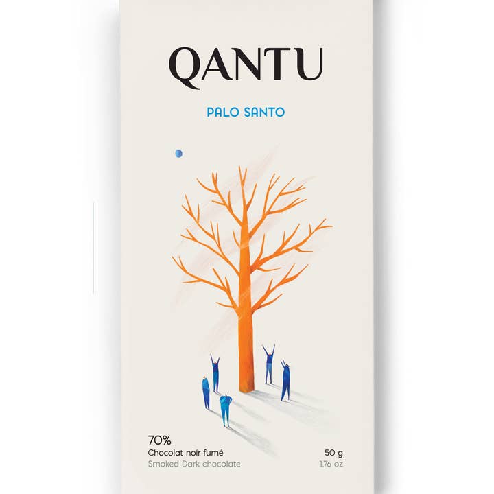 SMOKED DARK CHOCOLATE 70% CACAO - PALO SANTO for wholesale by Qantu