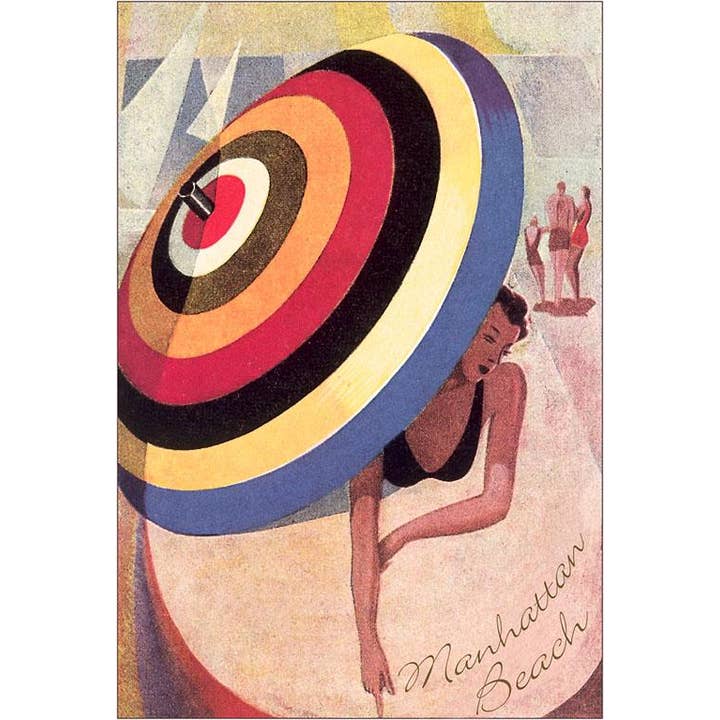 Found Image Press - Wholesale Sticker - Sticker CA-1348 Manhattan Beach, Woman with Umbrella