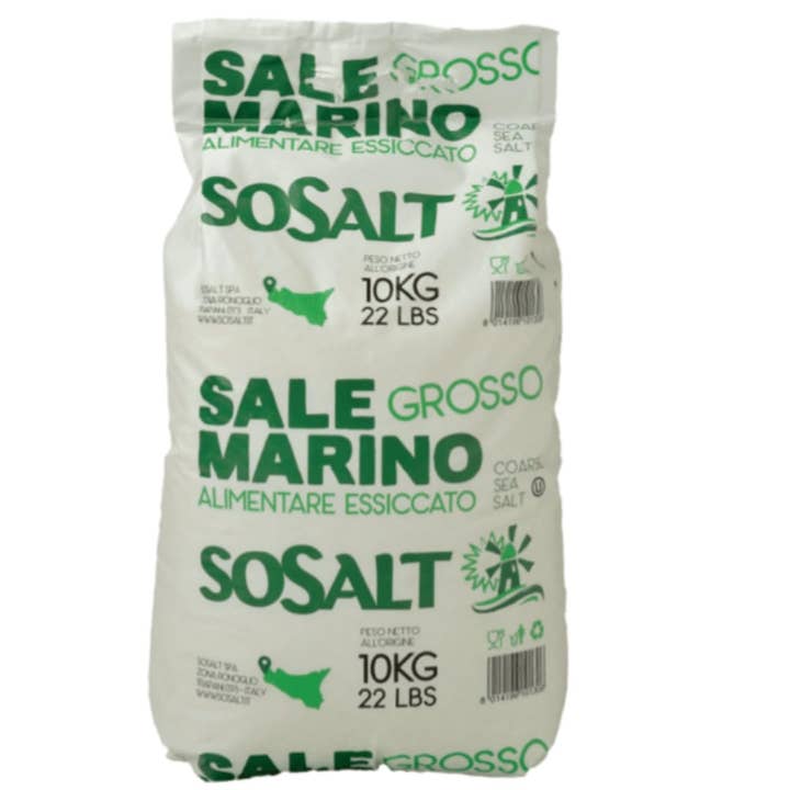 SoSalt, Coarse Natural Sea Salt, Sicilian, 22 lb (10 kg) for wholesale by Wholesale Italian Food