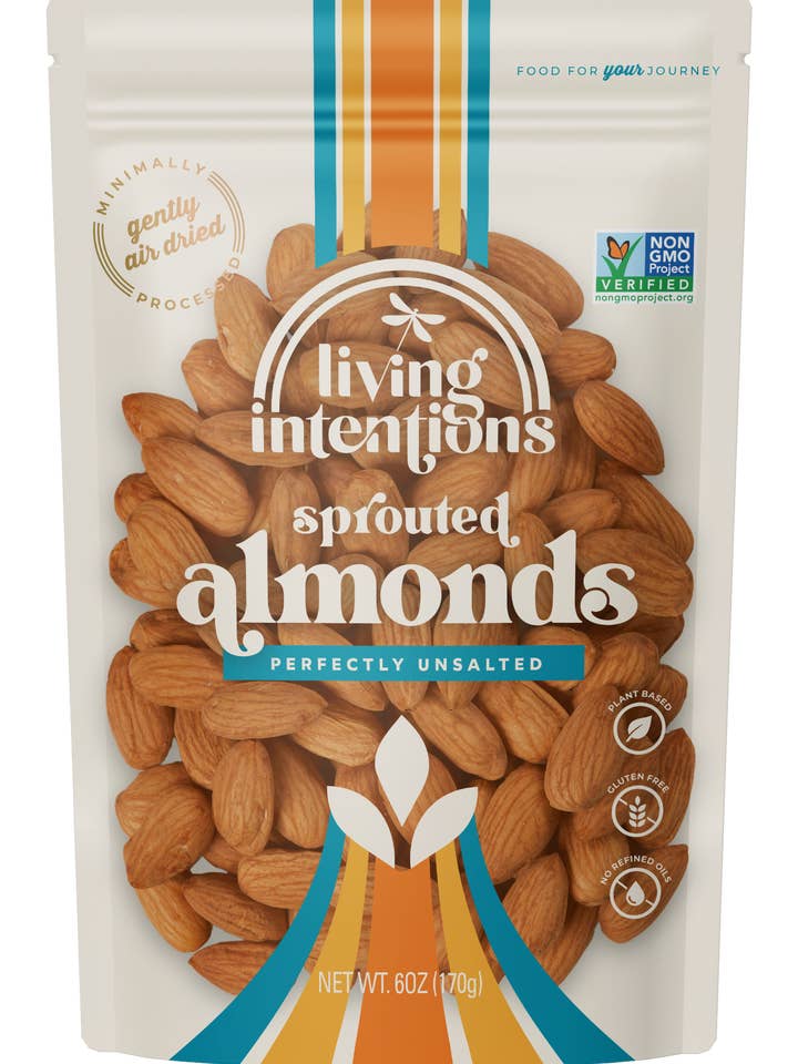 6oz Sprouted Nuts - Almonds Unsalted for wholesale by Living Intentions