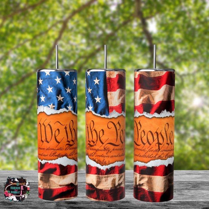 We The People Flag Tumbler voor wholesale door Rockin K and Double J