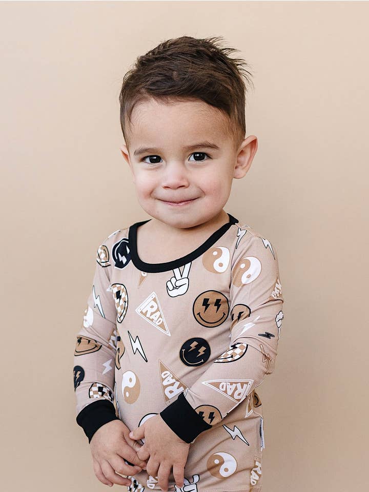 Lucky Panda Kids - Wholesale Lounge Set - Kids - Bamboo Two Piece Set | Latte Rad Vibes1