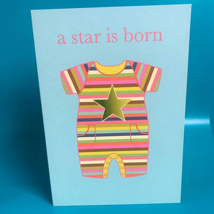 New Baby Striped Babygro Petite Lasercut Card - GCN 489 for wholesale by Roger La Borde