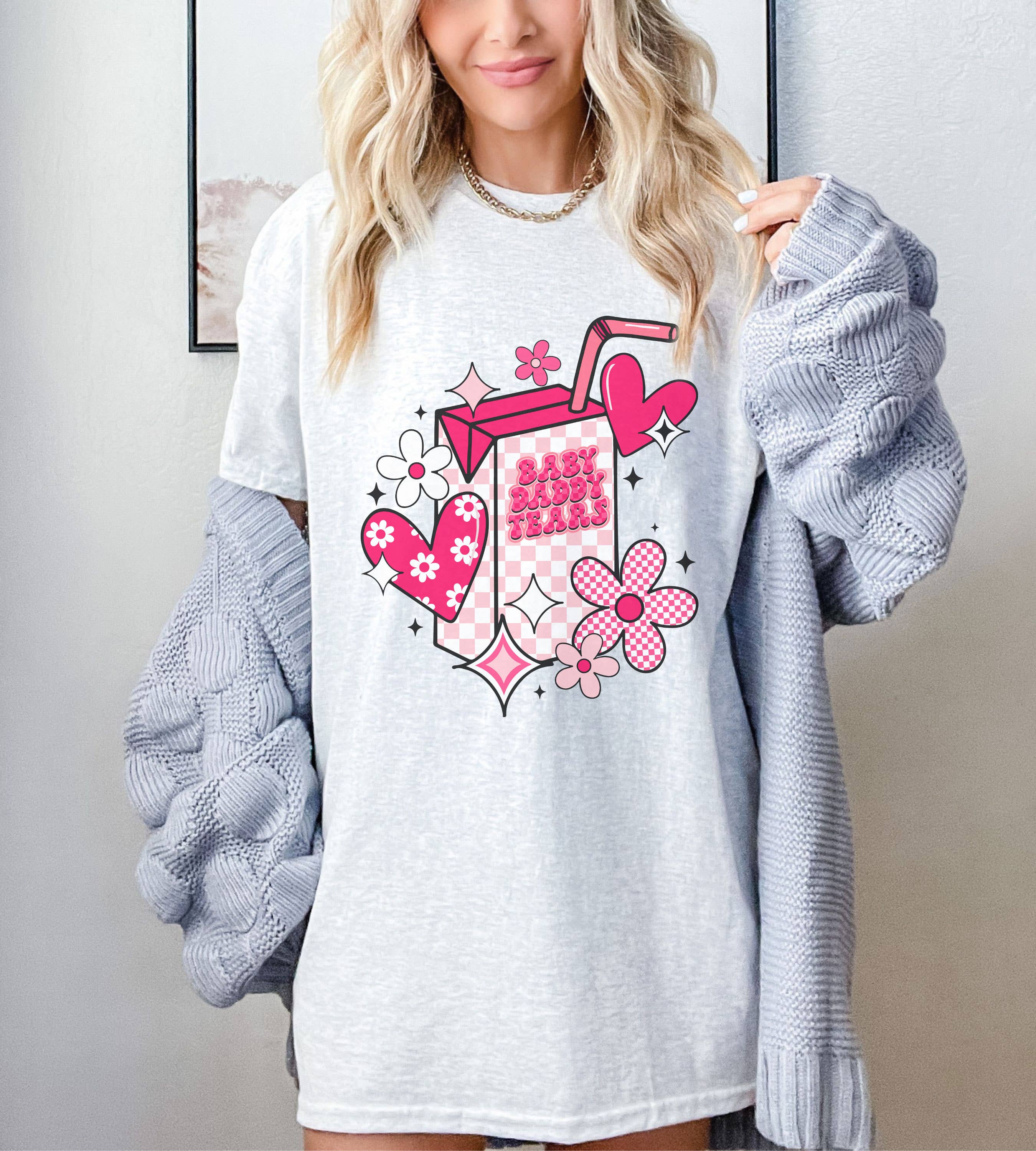 SONDO DESIGN LTD – wholesale Tunic – Women’s – Baby Daddy Tears Valentine Shirt, Valentines Tears Juice Box2