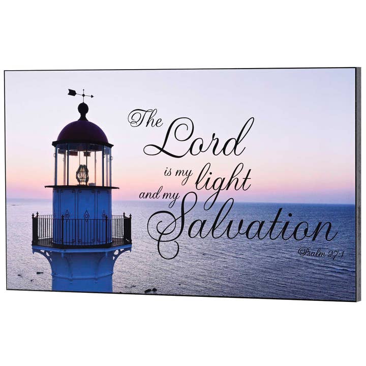 Plaque murale Lighthouse Psalm 27:1 pour la vente par Cottage Garden