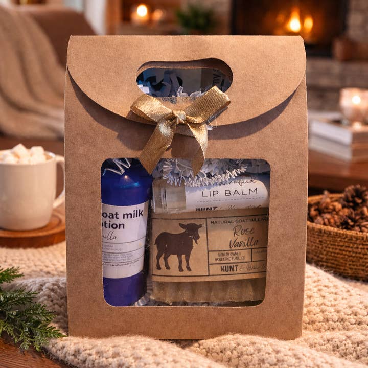 Goat Milk Sampler Gift Bag for wholesale by Hunt & Homestead
