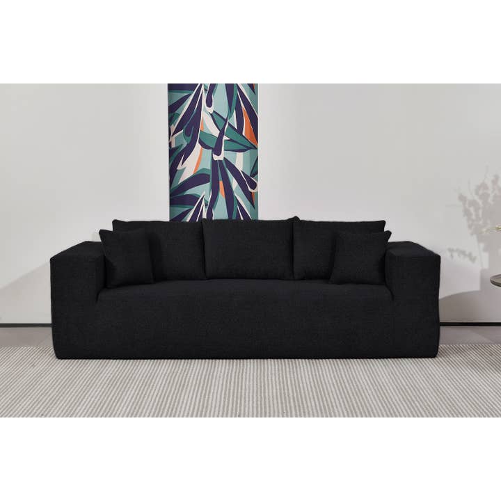 LivingTaste Home Inc - Wholesale Sofa - Black Compressed Foam Sofa Loveseat5
