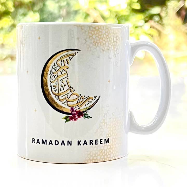 Islamic Printed Ceramic Mug - Ramadan Kareem - Moonlight - MGML 02 for wholesale by Islamic Moments