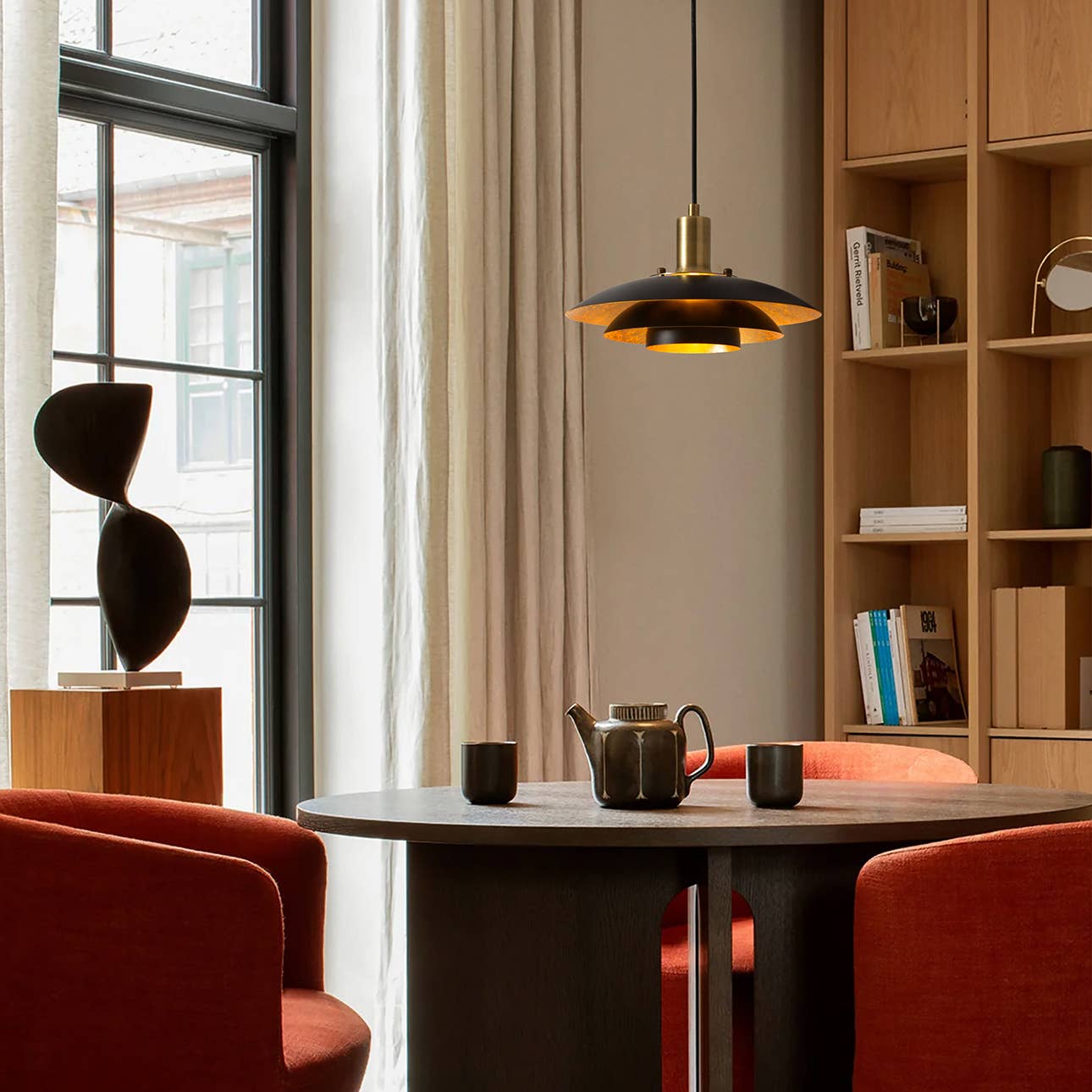 Nova of California - Wholesale Chandelier/Hanging Light - Pendant Light Rancho Mirage 6.5" Small Black Gold Brass5