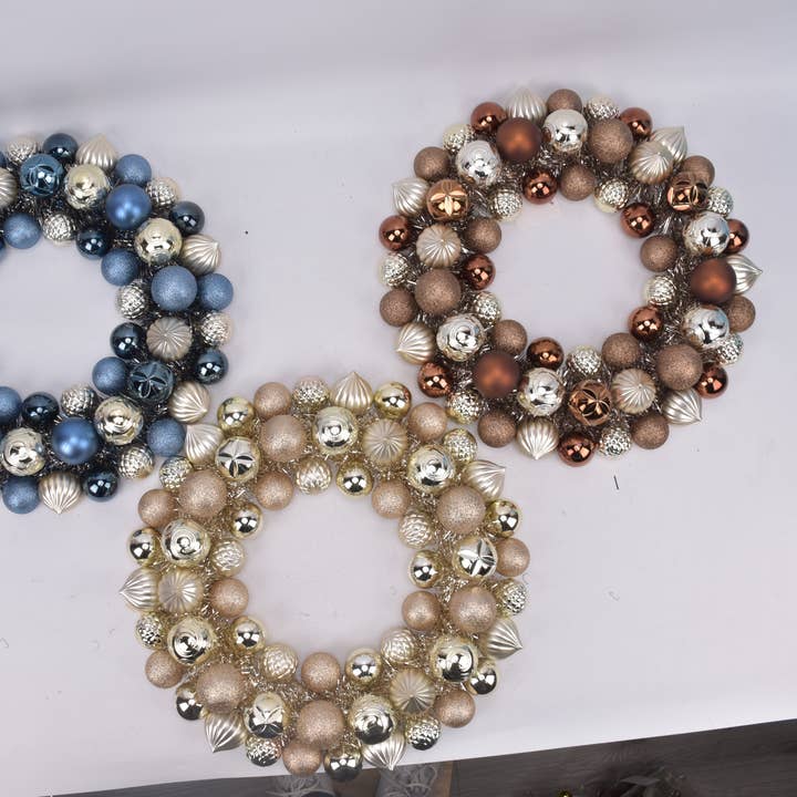 Ghirlanda di Palline Infrangibili | Blu | Oro | Marrone (C) per la vendita all'ingrosso da parte di Country Silk