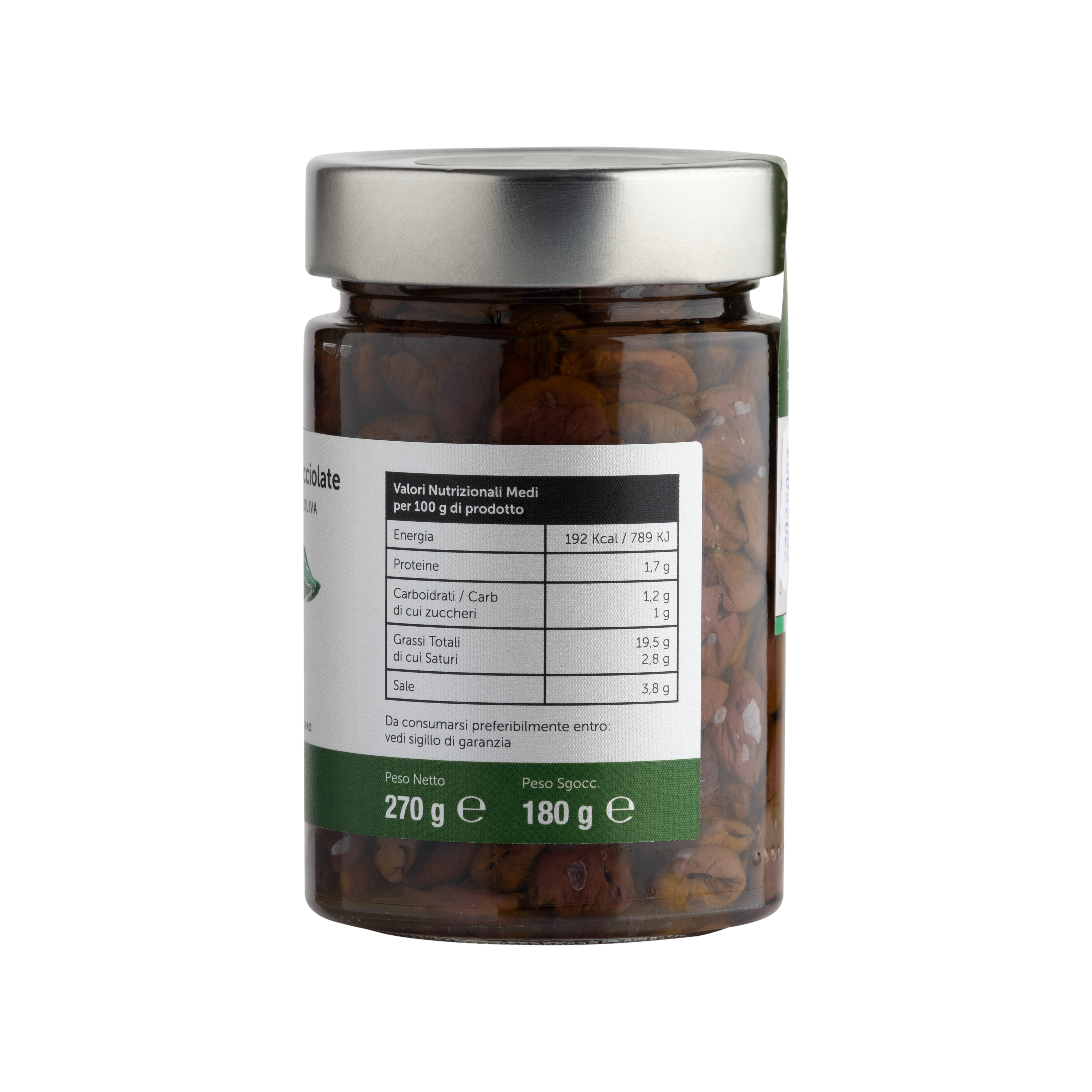 OLIO FERRARI – Engroshandel Oliven – Taggiasca-oliven i ekstra jomfru olivenolie 270 g2