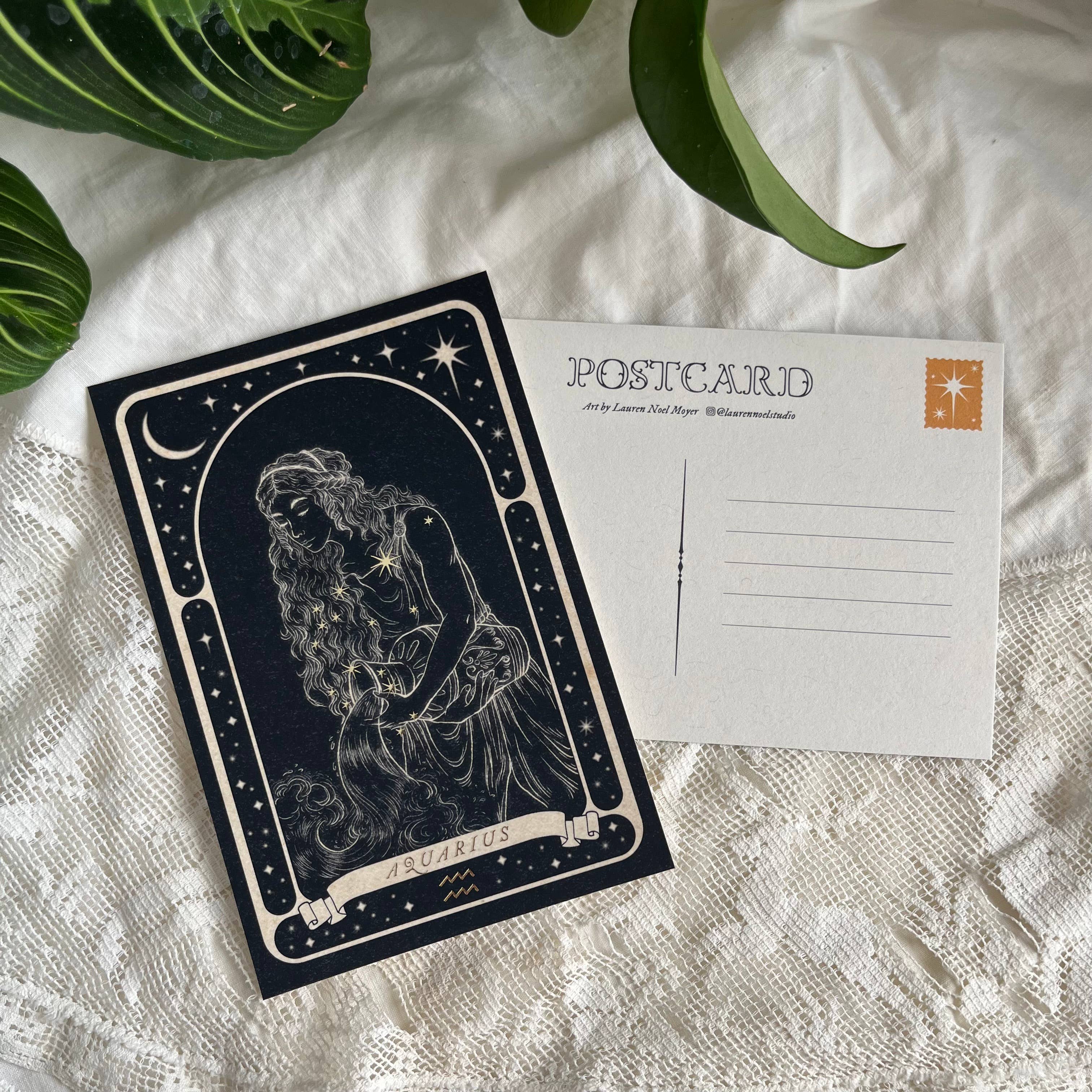 Lauren Noel Studio - Wholesale Postcard - Zodiac Gold Foil Postcard13