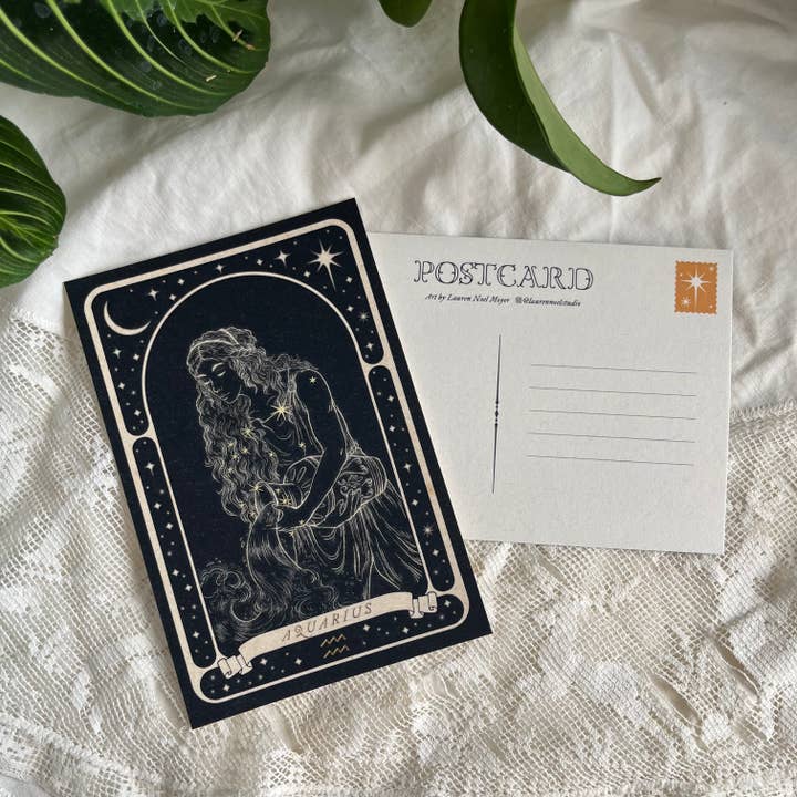 Lauren Noel Studio - Wholesale Postcard - Zodiac Gold Foil Postcard13