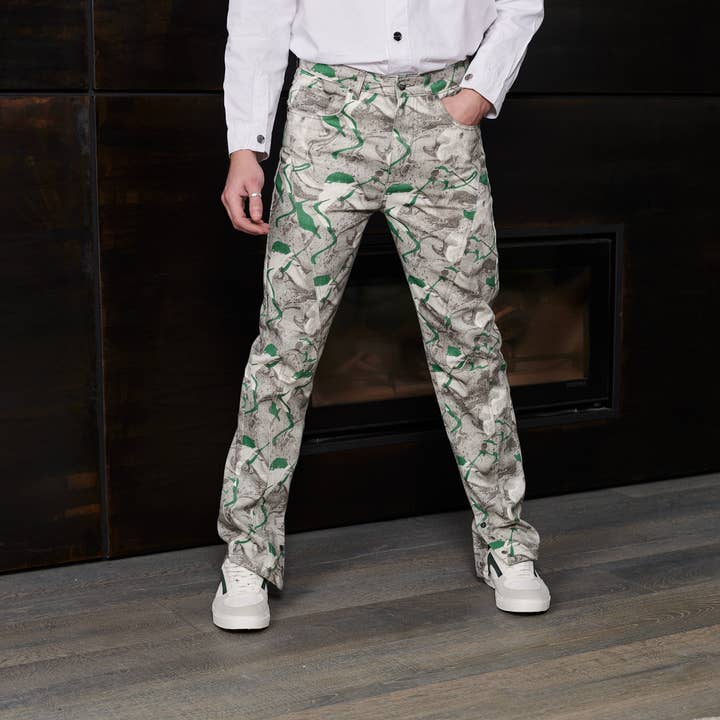 HERMAN&CO - Wholesale Jeans - Men's - Psychedlic Printed Unisex Jean