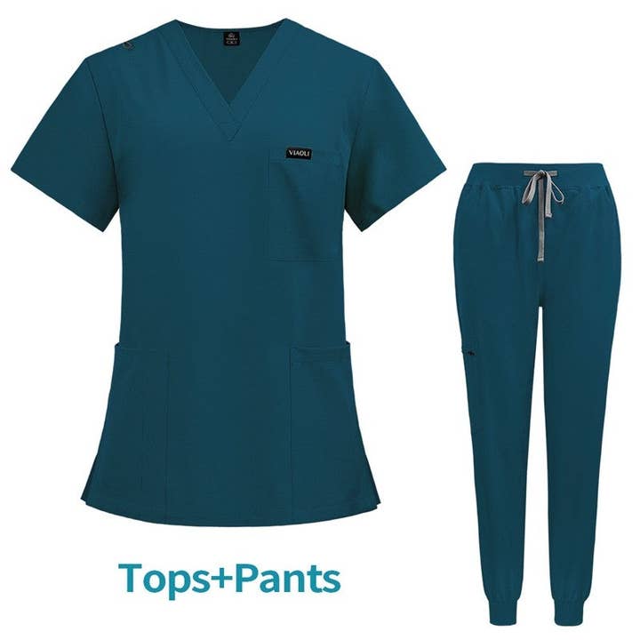 FurDecoration - Wholesale Healthcare Uniform - Women's - Short Sleeve Straight Leg Scrub Suit2