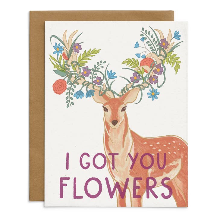 Ich habe dir Blumen Hirschkarte besorgt für den Großhandel von Starfangled Press