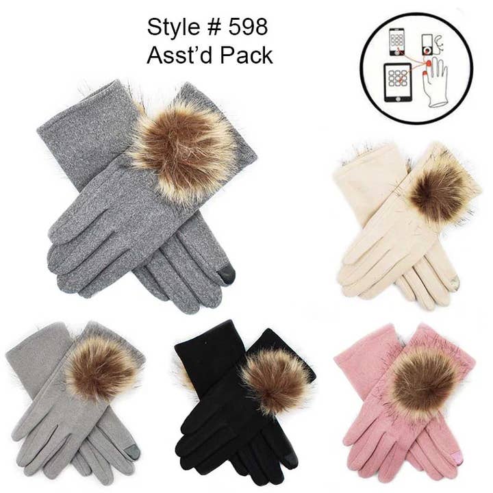 598- Wholesale Women's Winter Texting Gloves Touch Screen for wholesale by Jasper Trading LLC