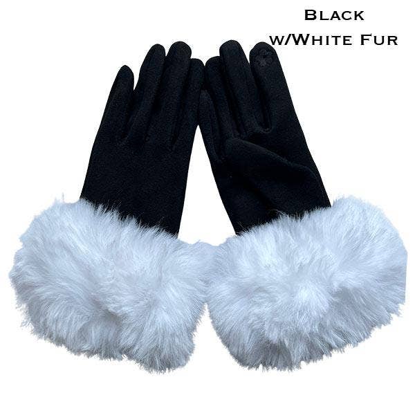 The Magic Scarf Company - Wholesale Gloves - Women's - LC02 - Faux Rabbit Trim Gloves11