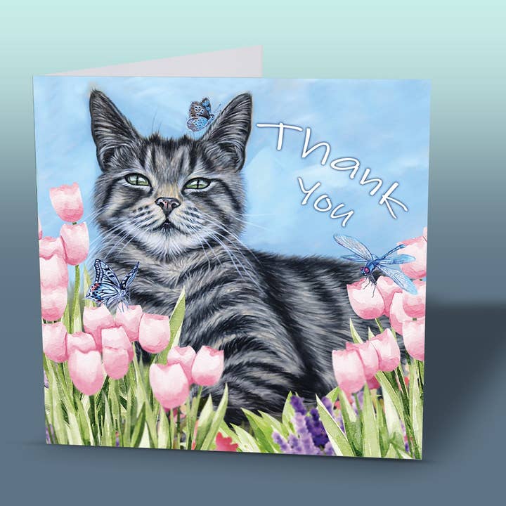 Tackkort med Tabbykatt för wholesale av Irisha's Card Art