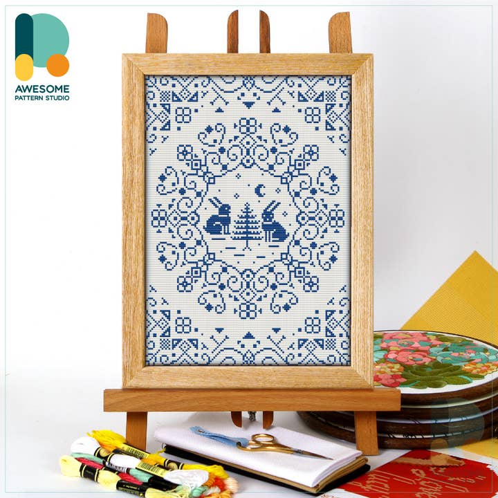 CS2021-2 Monochrome Christmas, Counted Cross Stitch Kit for wholesale by Awesome Pattern Studio