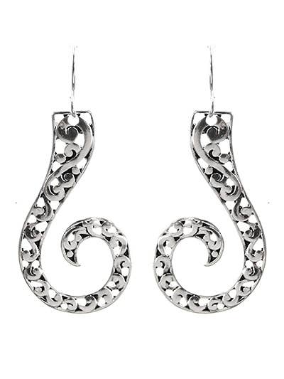 0011 PREMIERE – wholesale Dangle earrings – FR3298 Filigree Round Swirl Spiral Metal Dangle Earrings0