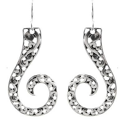 0011 PREMIERE – wholesale Dangle earrings – FR3298 Filigree Round Swirl Spiral Metal Dangle Earrings0